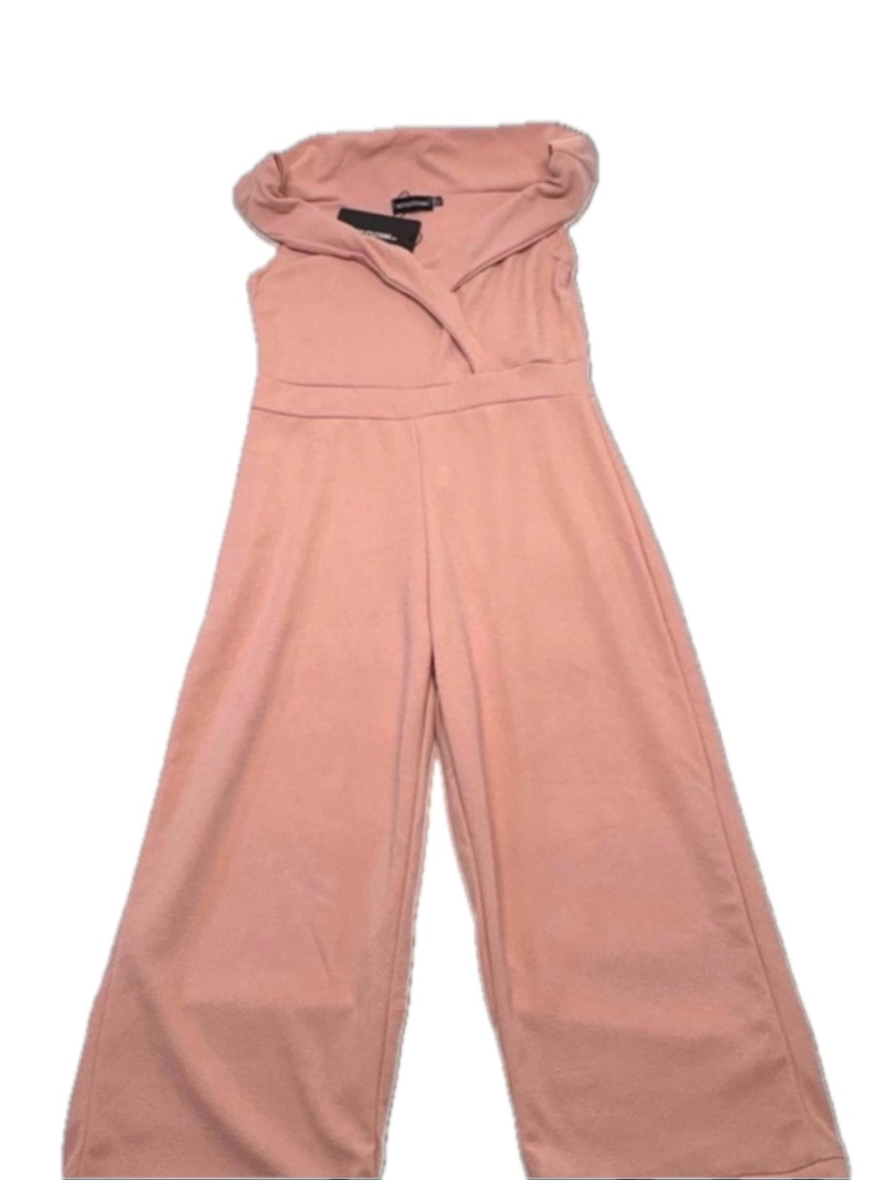 PrettyLittleThing Blush Pink Off Shoulder Jumpsuit Size 8